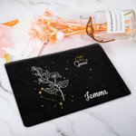 Sac de Maquillage Personnalisé avec Nom Signe Astrologique et Fleur de Naissance Cadeau Anniversaire Noël Mariage pour Mère Amies Sœurs