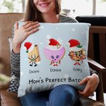 Personalizzato Natale Nanny's Little Character Throw Pillow Cover con i nomi dei nipoti Natale Compleanno Regalo per la festa della mamma per la nonna