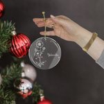 Ornement d'Étoiles Pailletées Personnalisé avec Zodiaque et Fleur de Naissance Décor d'Arbre de Noël Cadeau Anniversaire pour Ami Famille
