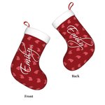 Personalizzato Gingerbread Man Santa Hat Calze di Natale con nome Decorazione casa regalo per la famiglia bambini