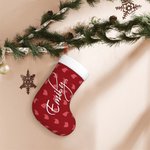 Personalizzato Gingerbread Man Santa Hat Calze di Natale con nome Decorazione casa regalo per la famiglia bambini