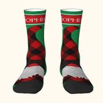 Personalizzato Natale Babbo Natale Pinguino Snowman Crew Socks Calzini alti fino al ginocchio Morbido Comfort Traspirante Regalo di Natale per gli ami
