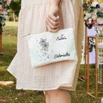 Sac de Maquillage Personnalisé avec Nom Signe Astrologique et Fleur de Naissance Cadeau Anniversaire Noël Mariage pour Mère Amies Sœurs