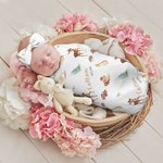 Personalizzato Natale Woodland Animal Baby Swaddling Set con il nome del bambino Compleanno Benvenuto Baby Shower Regalo per il neonato Madre
