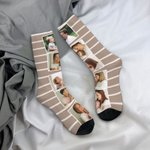 Calzini personalizzati colorati con collage di 5 foto Calzini alti fino al ginocchio Morbido comfort traspirante Regalo di Natale per gli amici della 