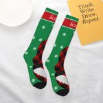 Personalizzato Natale Babbo Natale Pinguino Snowman Crew Socks Calzini alti fino al ginocchio Morbido Comfort Traspirante Regalo di Natale per gli ami