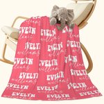 Personalized Multi-Color Kid Baby Flannel Sherpa Dot Blanket with Name Christmas Gift Baby Shower Gift for Kid Family