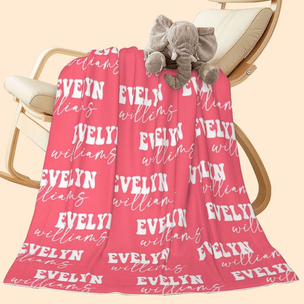 Personalized Multi-Color Kid Baby Flannel Sherpa Dot Blanket with Name Christmas Gift Baby Shower Gift for Kid Family