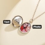 Collier Médaillon Gravé Personnalisé avec Photo Texte 1-4 Fleurs de Naissance Cadeau de Fête des Mères pour Femme