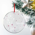 Ornement d'Étoiles Pailletées Personnalisé avec Zodiaque et Fleur de Naissance Décor d'Arbre de Noël Cadeau Anniversaire pour Ami Famille