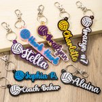 Personalisierte Volleyball Tasche Pack Tag 3D Name Keychain Zubehör zurück zu Schule Team Geschenk für Volleyballspieler Trainer