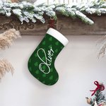 Personalizzato Gingerbread Man Santa Hat Calze di Natale con nome Decorazione casa regalo per la famiglia bambini