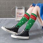Personalizzato Natale Babbo Natale Pinguino Snowman Crew Socks Calzini alti fino al ginocchio Morbido Comfort Traspirante Regalo di Natale per gli ami