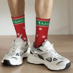 Personalizzato Natale Babbo Natale Pinguino Snowman Crew Socks Calzini alti fino al ginocchio Morbido Comfort Traspirante Regalo di Natale per gli ami