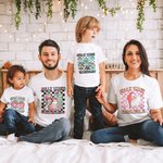 Personalizado Jolly Vibes Dibujos animados Camiseta Bebé Onesie Familia Navidad Retro Checkerboard Disfraz Navidad Holiday Regalo para la familia Kid New Parent