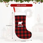 Personalizzato Buffalo Plaid Calza di Natale con nome Orso Alce Cervo Albero Antler Regalo di Natale per bambini Famiglia