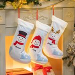 Personalizzato Natale pupazzo di neve calza invernale fiocco di neve appeso ornamento camino albero decorazione regalo di Natale per la famiglia bambi