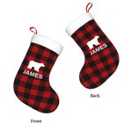 Personalizzato Buffalo Plaid Calza di Natale con nome Orso Alce Cervo Albero Antler Regalo di Natale per bambini Famiglia