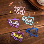 Gepersonaliseerde 3D afgedrukte oorbellen Cheerleader Megafoon oorbellen met naam Verjaardag Kerstcadeau voor Cheerleading liefhebbers