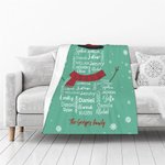 Muñeco de nieve personalizado Suave manta de lana Sherpa con el nombre de la familia Regalo de Navidad para la familia