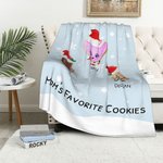 Coperta personalizzata con i biscotti preferiti della nonna con 1-8 nomi di bambini Regalo di Natale per la mamma nonna