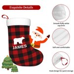 Personalizzato Buffalo Plaid Calza di Natale con nome Orso Alce Cervo Albero Antler Regalo di Natale per bambini Famiglia