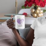 Tasse à café personnalisée Zodiac Birth Flower en céramique 11oz 15oz Constellation Coffee Cup with Name Birthday Anniversary Astrology Gift for Family Friend