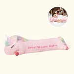 Personalized Cute Comfort Fantasy Unicorn Plush Toy Pillow Soothing Long Plush Pillow with Kid Name Christmas Gift Birthday Gift for Kid
