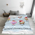 Coperta personalizzata con i biscotti preferiti della nonna con 1-8 nomi di bambini Regalo di Natale per la mamma nonna