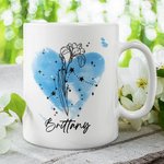 Tasse à café personnalisée Zodiac Birth Flower en céramique 11oz 15oz Constellation Coffee Cup with Name Birthday Anniversary Astrology Gift for Family Friend