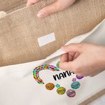 Personalized Knitting Love Jute Bag Knitter Storage Bag with 1-12 Children Names Gift for Mom Grandma Sewing Enthusiast