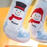 Personalizzato Natale pupazzo di neve calza invernale fiocco di neve appeso ornamento camino albero decorazione regalo di Natale per la famiglia bambi