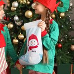 Personalizzato Natale pupazzo di neve calza invernale fiocco di neve appeso ornamento camino albero decorazione regalo di Natale per la famiglia bambi