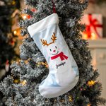 Personalizzato Natale pupazzo di neve calza invernale fiocco di neve appeso ornamento camino albero decorazione regalo di Natale per la famiglia bambi