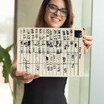 Gepersonaliseerde Retro Bibliotheek Datum Verschuldigd Kaart Ontwerp Hoesje voor iPad met Potloodhouder Verjaardagscadeaus voor Boekenliefhebbers Leze