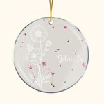 Ornement d'Étoiles Pailletées Personnalisé avec Zodiaque et Fleur de Naissance Décor d'Arbre de Noël Cadeau Anniversaire pour Ami Famille