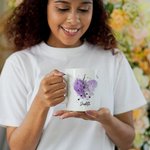 Tasse à café personnalisée Zodiac Birth Flower en céramique 11oz 15oz Constellation Coffee Cup with Name Birthday Anniversary Astrology Gift for Family Friend