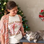 Personalizado Jolly Vibes Dibujos animados Camiseta Bebé Onesie Familia Navidad Retro Checkerboard Disfraz Navidad Holiday Regalo para la familia Kid New Parent