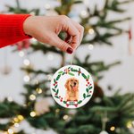 Personalized Dog Cat Portrait Photo Christmas Ceramic Ornament with Name Home Decoration Christmas Gift for Family Pet Lovers