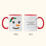 Personalizada Lovely Christmas Snowman Expression Taza de Cerámica 11oz 15oz Café Taza de Té Leche Regalo de Navidad para la Familia Amigo