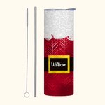 Gepersonaliseerde Kerstman 20oz Skinny Tumbler met Deksel en Rietje Schoonmaakborstel Kerstcadeau voor Vriend Familie