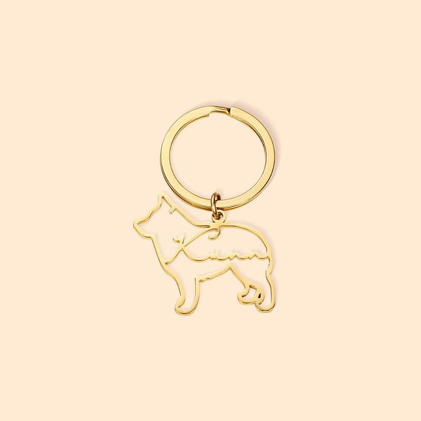 Personalisierte Haustier Hund Katze Silhouette Schlüsselanhänger mit Namen Geburtstag Weihnachten Memorial Geschenk für Tierliebhaber