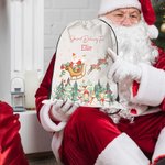 Consegna speciale personalizzata Confezione con tracolla con disegno di Babbo Natale e renna e nome Regalo di Natale per amici di famiglia