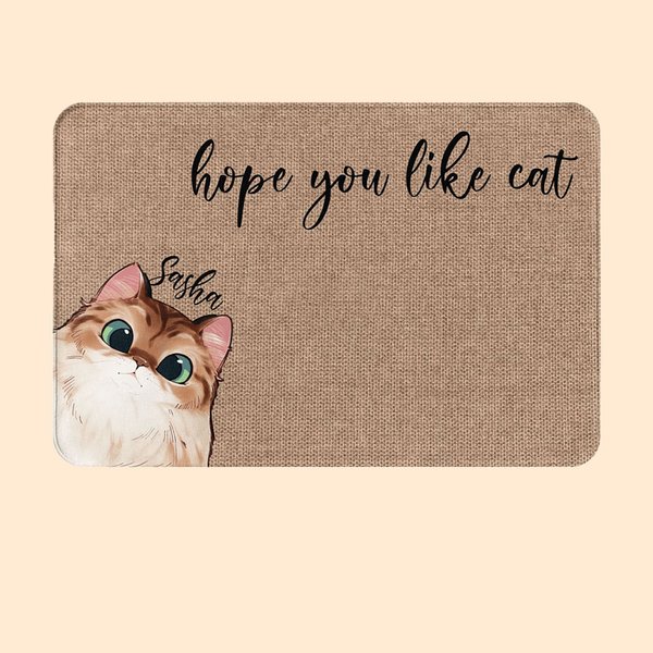 Alfombrilla personalizada Hope You Like Cats Alfombrilla bonita de gato con tema de mascota Decoración de hogar Regalos para dueños de mascotas Amantes de gatos
