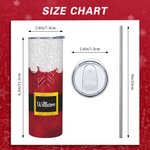 Gepersonaliseerde Kerstman 20oz Skinny Tumbler met Deksel en Rietje Schoonmaakborstel Kerstcadeau voor Vriend Familie