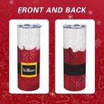 Gepersonaliseerde Kerstman 20oz Skinny Tumbler met Deksel en Rietje Schoonmaakborstel Kerstcadeau voor Vriend Familie