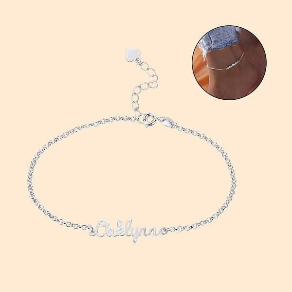 Personalized Adjustable Name Anklet Jewelry Gift Christmas  Birthday Mother's Day Valentine's Day Gift for Women