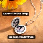 Collar Personalizado Girasol con Foto Caja Redonda Relicario Collar Navidad Cumpleaños Regalo para Mujer Amiga