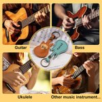 Plettro per chitarra in legno inciso personalizzato Custodia in pelle a forma di chitarra Portachiavi con testo Regalo di Natale per chitarrista music