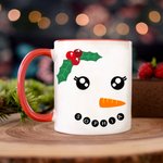 Personalizada Lovely Christmas Snowman Expression Taza de Cerámica 11oz 15oz Café Taza de Té Leche Regalo de Navidad para la Familia Amigo
